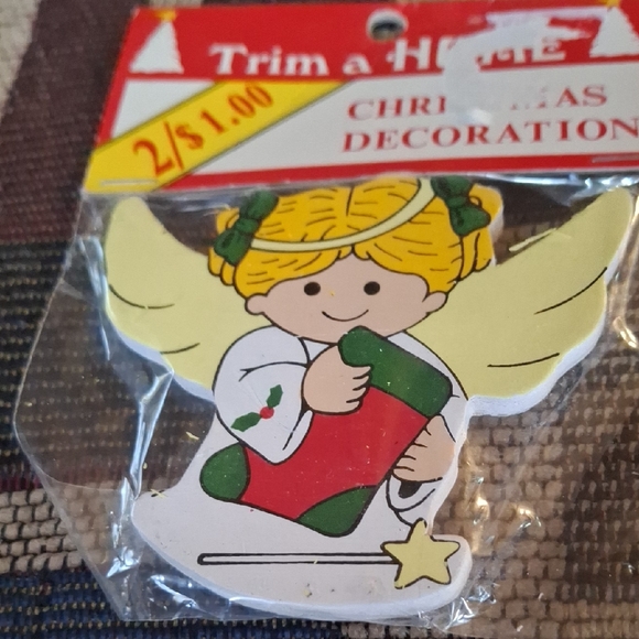 trim-a-home Other - Angel Christmas Ornament Decoration - Yellow, Red, Green